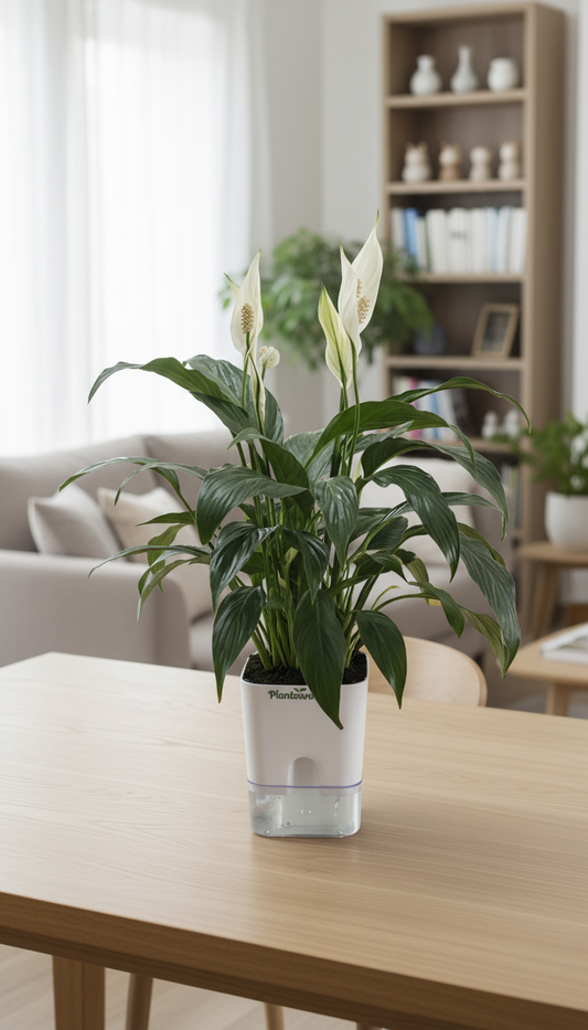 Peacelily (Balck) plant with self watering pot