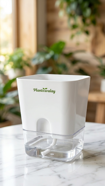Square self watering pot (without plant)